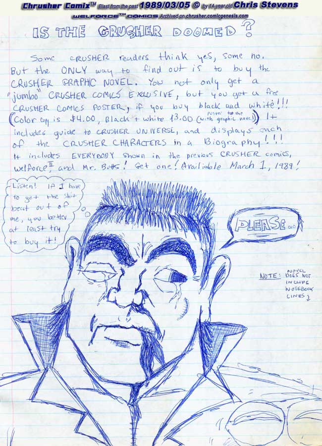 Crusher Comics: “Wrath Of Rake” Ad | The Welforce™ (1988-89)