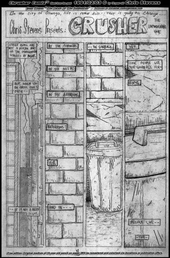 In An Oswegonian Alley… | Steven “The Hybrid Renegade Barbarian” Howeird (1991)