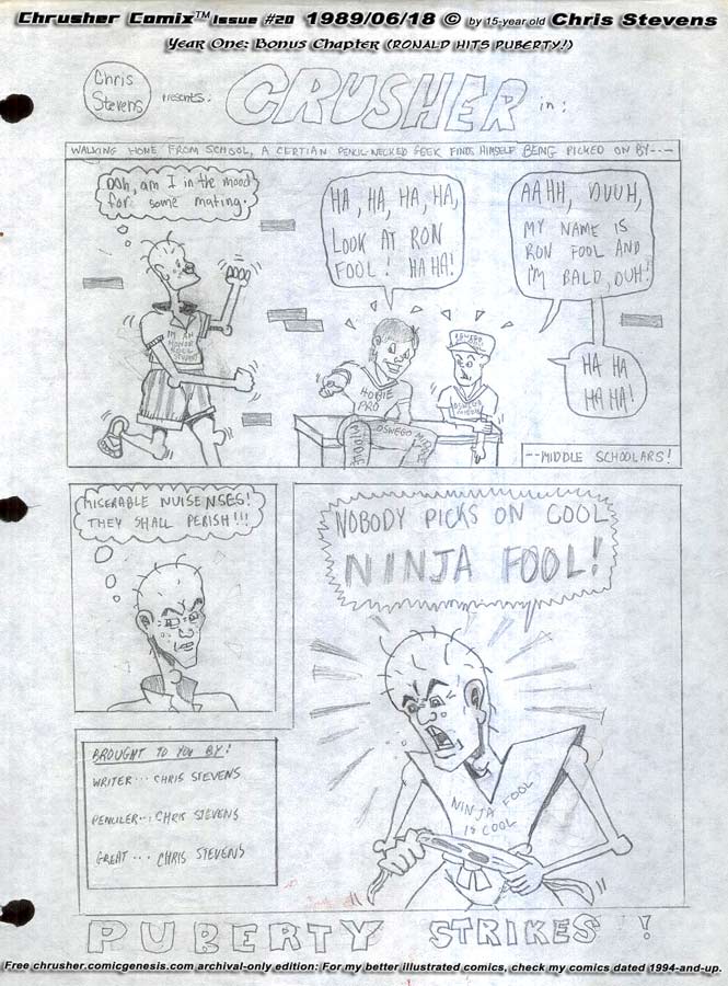 PUBERTY STRIKES… and so do Middle Schoolers | Crusher Comics #9: Mega-Ron