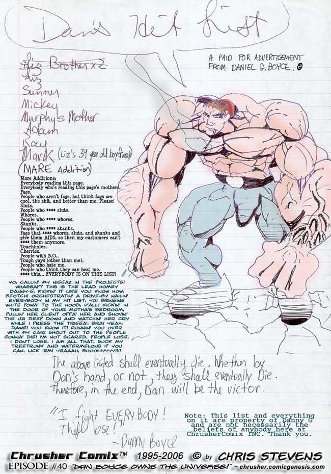 Public Service Announcement: Danny G.B.’s Hit List