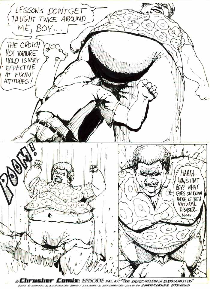 Crotch-Rot Torture Hold: “Lessons Don’t Get Taught Twice Around Me, Boy.” | ChrusherComix Featuring Lunaticials