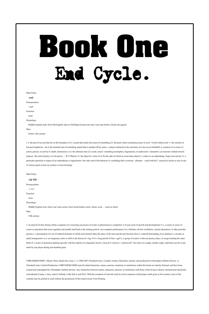 Title Page | End Cycle #1 – Page 11 (2007-11-12)