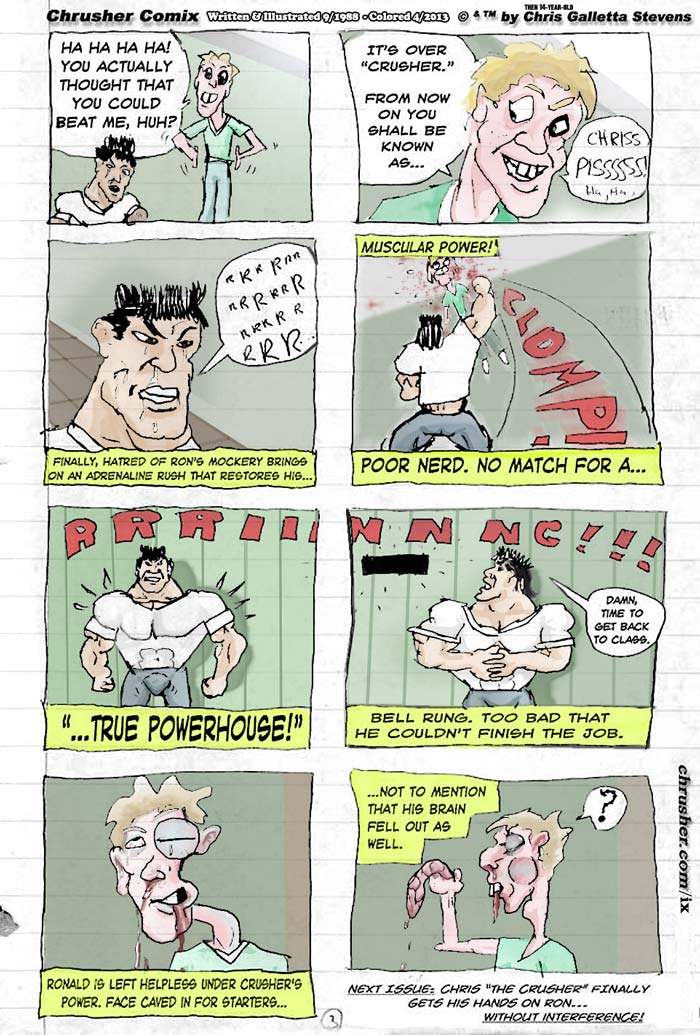 “From now on you shall be known as Chrisss Piissss….” | Chris’ Crusher Comix #1 (1988)