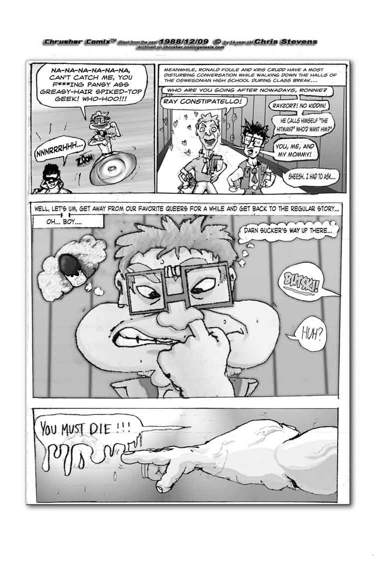 “Darn, that booger is WWAAYYY up there!” / Ray Constipatello | Crusher Comics #2 (1988)