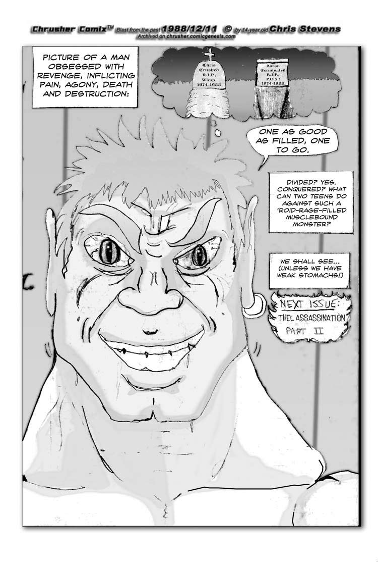 “One grave filled… the other one good to go.” | Crusher Comics #2 (1988)