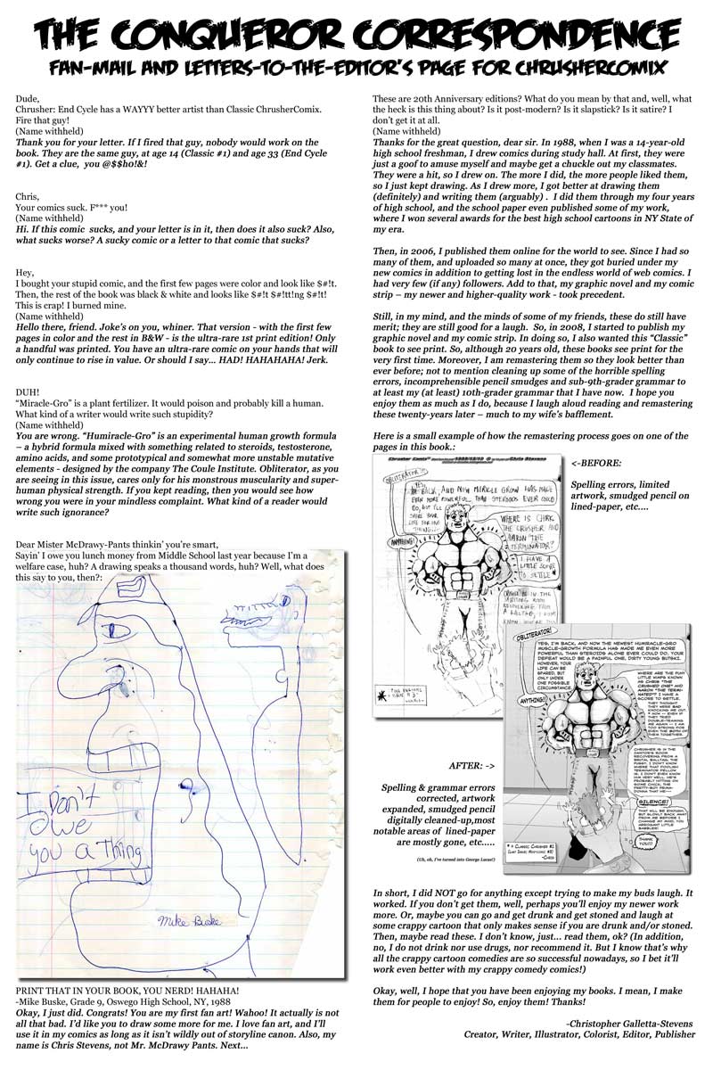 Fan Letters Page | The Conqueror Correspondence