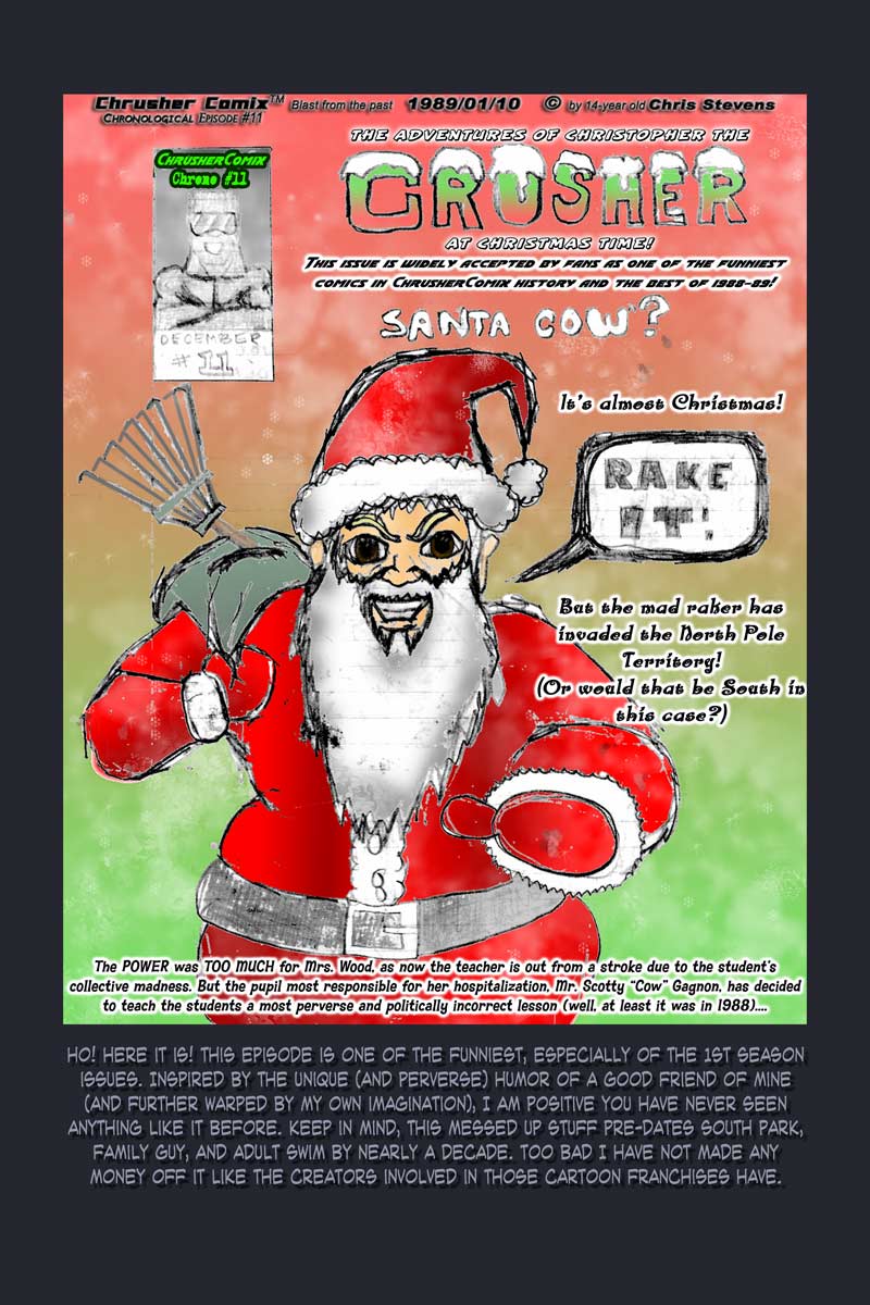 Santa Cow (Original Crappy cover from 1988, Colored 2006) | Classic Crusher Comics (1988)