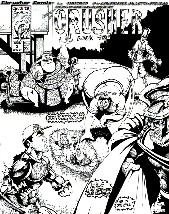 Uncolored preview of Return of the Crusher #2’s cover