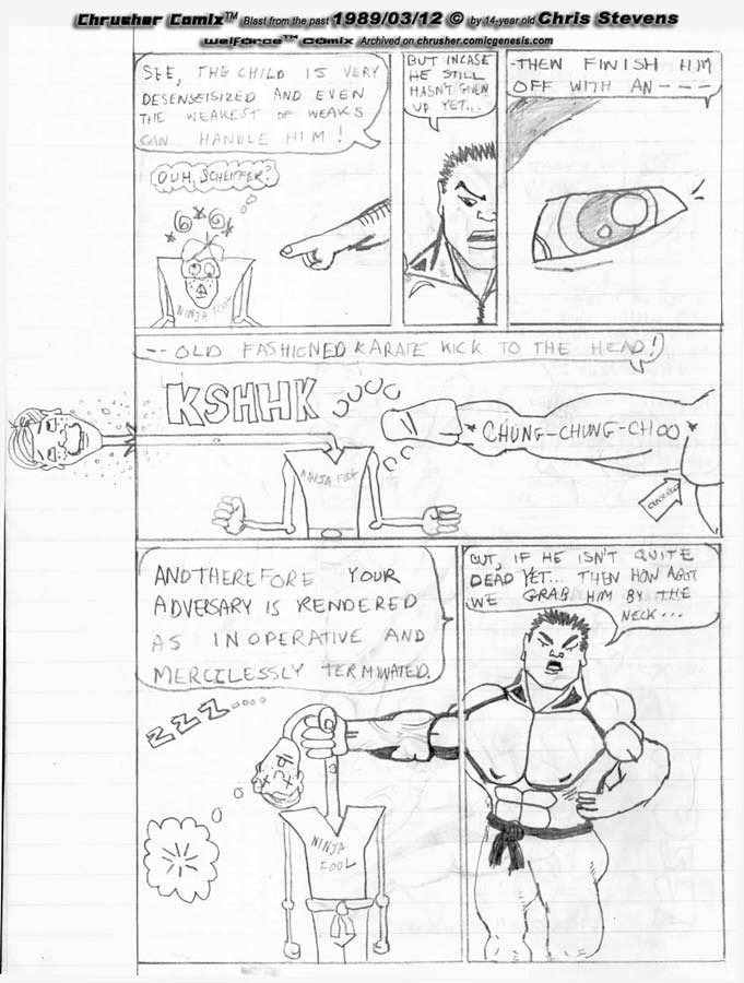 Master Rockosumpi uses Ronald as a workout dummy | Welforce (1989)