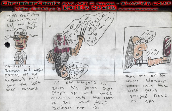 CANON FAN ART Slasher Stabs Rays Throat Boyce Wants To Molest Carcass By Keith Clark